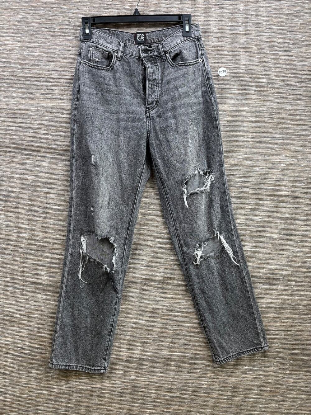 BDG Slim Straight Jeans Women's Size 27 Gray Distressed Button Fly Denim Stretch